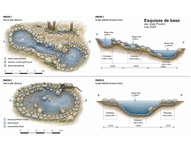 Jardin d'eau baignable Sutton: plantation aquatique en cours